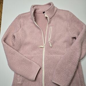 Talbots Small Women's Pink Sherpa Zip-Up Jacket